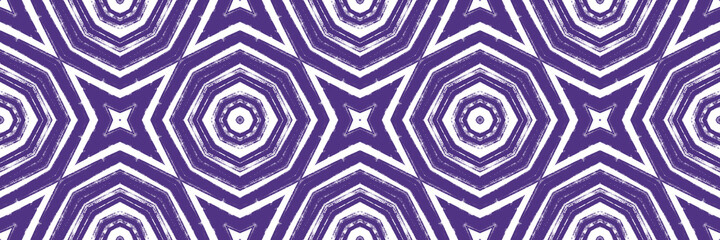 Arabesque hand drawn seamless border. Purple