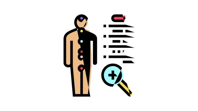 human health examination endocrinology animated color icon. human health examination endocrinology sign. isolated on white background