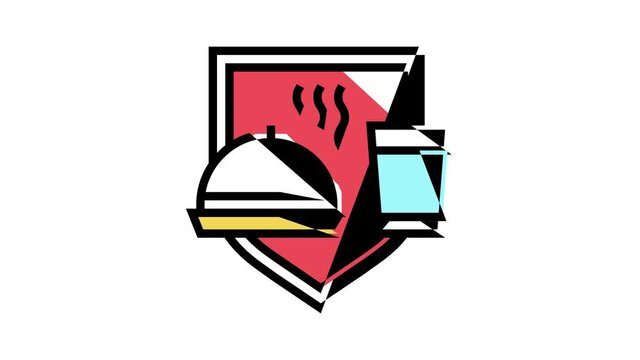 food and water security social problem animated color icon. food and water security social problem sign. isolated on white background