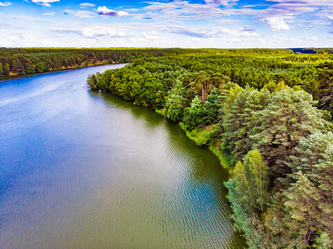 Lake in Tuchola Forests, Poland. Aerial view