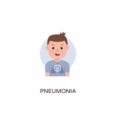 Pneumonia icon in vector. Logotype