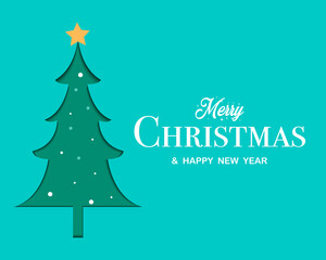 Merry Christmas Happy New Year With Christmas Tree Paper