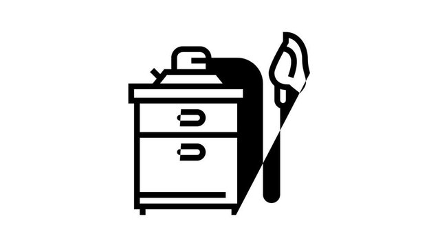 bee hive air equipment animated line icon. bee hive air equipment sign. isolated on white background