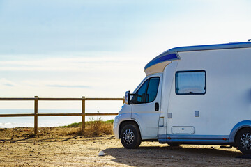 Rv motor home camping on beach