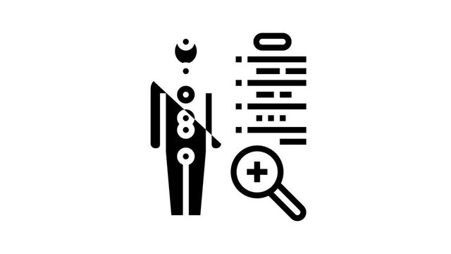 human health examination endocrinology animated line icon. human health examination endocrinology sign. isolated on white background