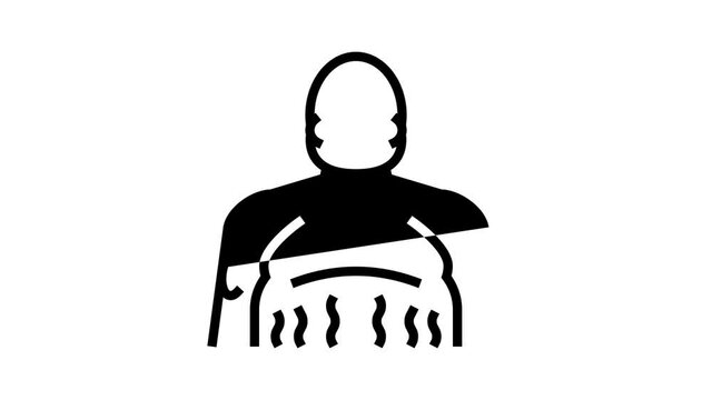 cushing disease endocrinology animated line icon. cushing disease endocrinology sign. isolated on white background