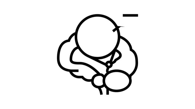 pineal gland endocrinology animated line icon. pineal gland endocrinology sign. isolated on white background