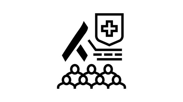 aids social problem animated line icon. aids social problem sign. isolated on white background