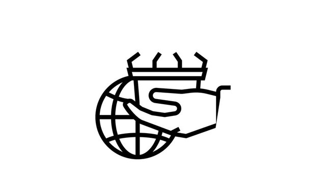 democracy social problem animated line icon. democracy social problem sign. isolated on white background