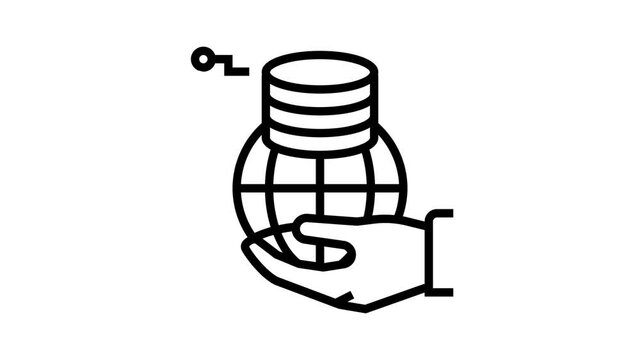 big data for sustainable development social problem animated line icon. big data for sustainable development social problem sign. isolated on white background