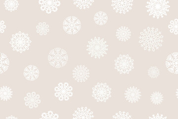 Christmas seamless pattern with snowflakes trendy pastel color