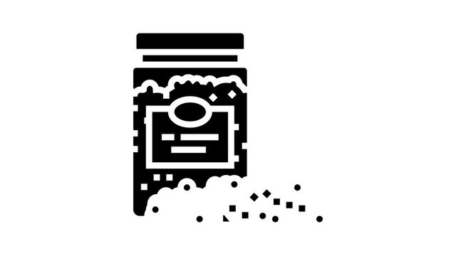 pollen bottle beekeeping animated glyph icon. pollen bottle beekeeping sign. isolated on white background