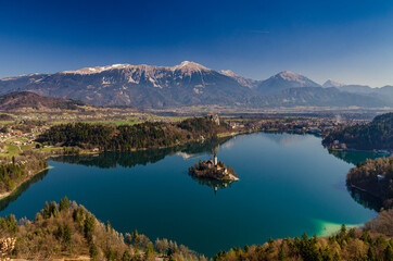 View at Lake Bled from Osojnica, Bled, Slovenia
