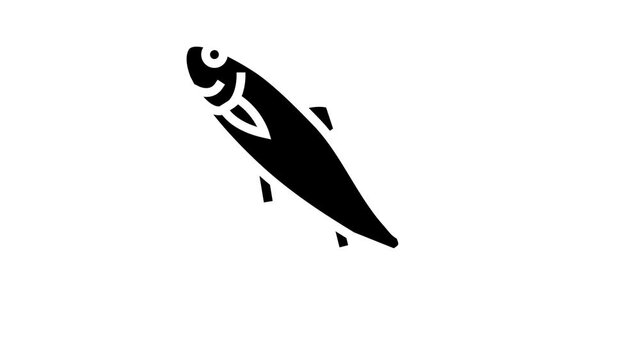 atlantic herring animated glyph icon. atlantic herring sign. isolated on white background