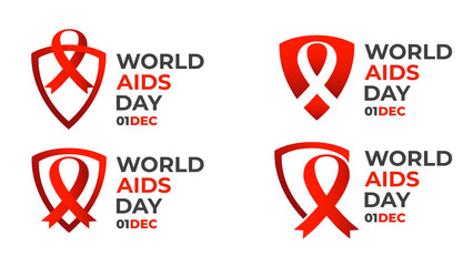 world aids day labels collection design