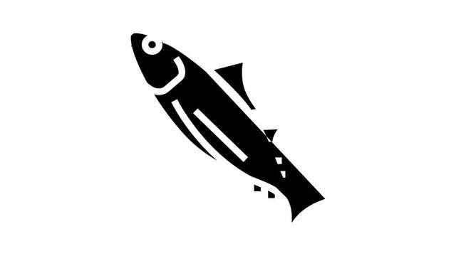 skipjack tuna animated glyph icon. skipjack tuna sign. isolated on white background