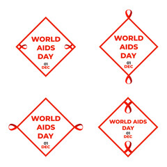 world aids day labels collection design