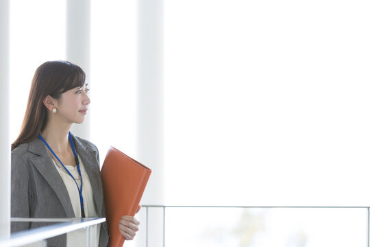 ファイルを持っているビジネスウーマン