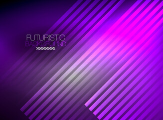 Bright neon color techno abstract background, shiny glowing neon lines in the dark background