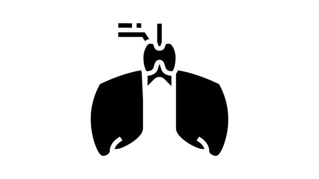 thymus endocrinology animated glyph icon. thymus endocrinology sign. isolated on white background