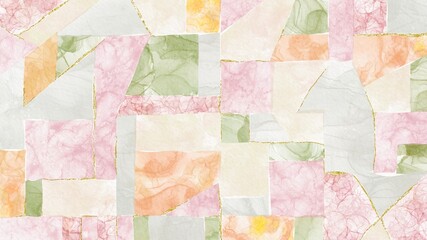 タイル調の背景素材　クリームピンク