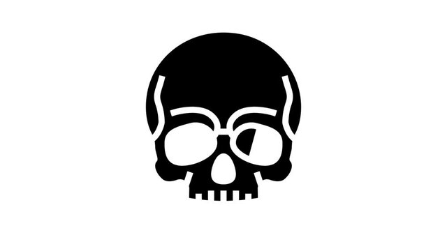 skull halloween animated glyph icon. skull halloween sign. isolated on white background