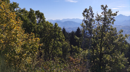 Obraz na płótnie Canvas Panorama dalla cima del Monte Sant'Angelo in Arcevia nelle Marche