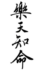 書家による筆文字　縦書き楽天知命