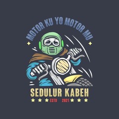 skull motorcycle vintage logo vector illustration