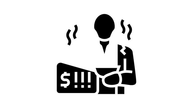 poverty social problem animated glyph icon. poverty social problem sign. isolated on white background