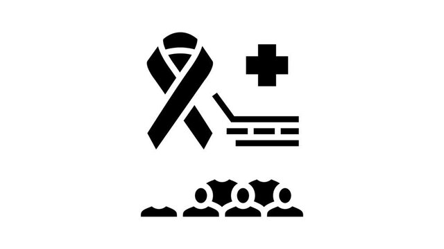 aids social problem animated glyph icon. aids social problem sign. isolated on white background