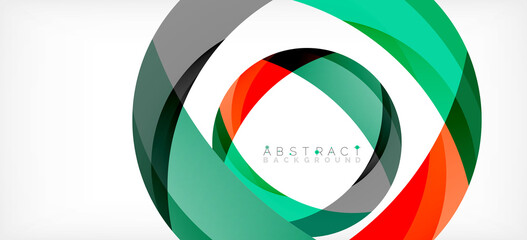 Obraz premium Geometric abstract background. Circle created with overlapping color shapes. Vector Illustration For Wallpaper, Banner, Background, Landing Page