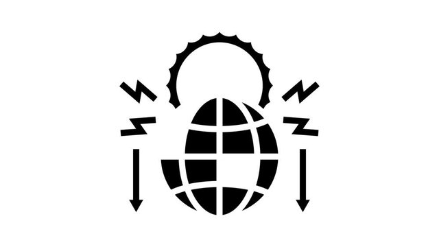 climate change and destruction of nature social problem animated glyph icon. climate change and destruction of nature social problem sign. isolated on white background