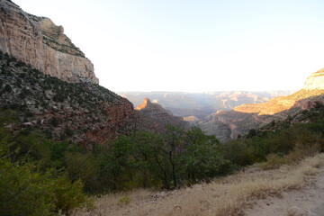 Scenic view of a trail on the south rim of the Grand Canyon