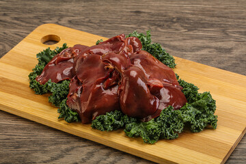 Raw chicken liver for cooking