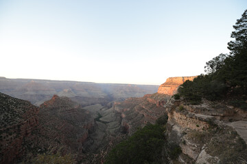 Scenic view of a trail on the south rim of the Grand Canyon