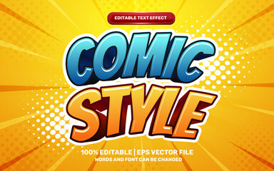 comic style hero cartoon game 3d editable text effect on halftone background