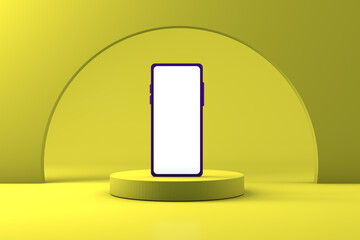 Smartphone on Background Design 3D Render