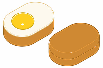 Gyeran ppang. This is a warm street snack sold throughout South Korea. Vector illustrations set.