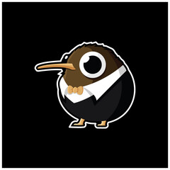 Unique Kiwi Bird cartoon Logo 