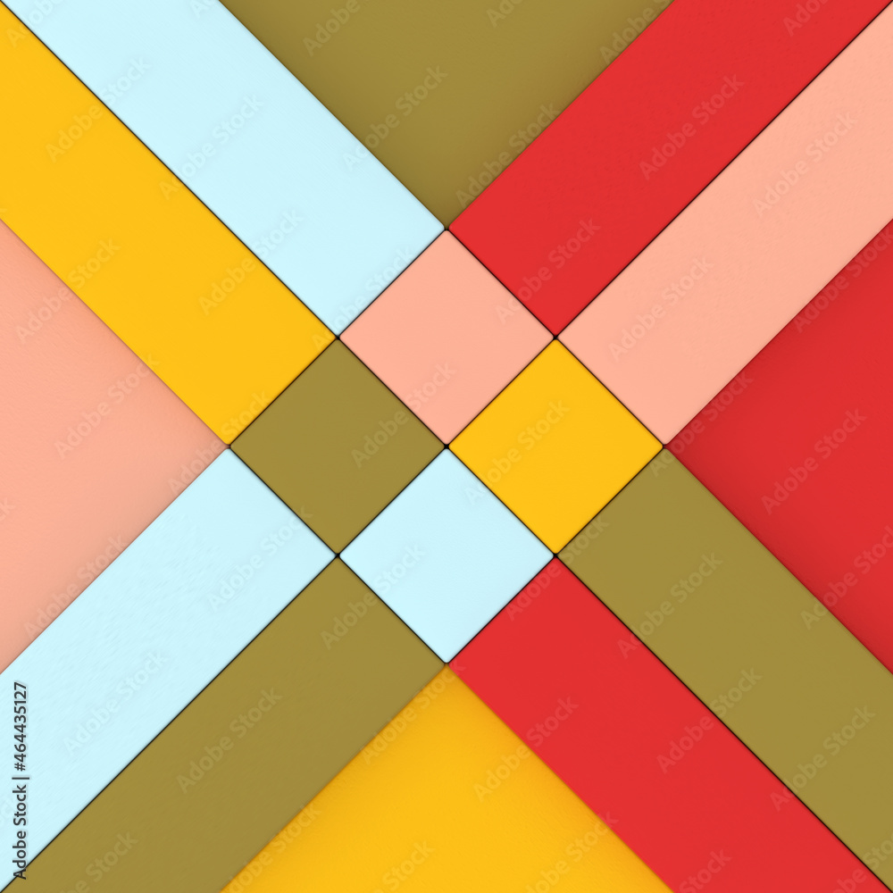 Aufkleber Abstract Colorful Cubes Geometric Background. 3d Rendering