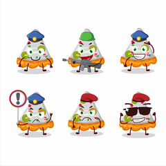 A dedicated Police officer of slice of fruit tart mascot design style