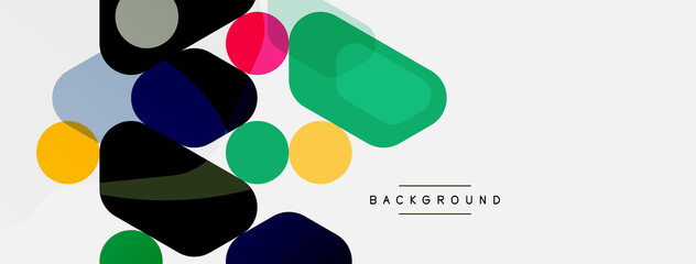 Abstract round geometric shapes and circles background. Trendy techno business template for wallpaper, banner, background or landing