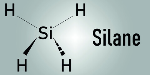 Silane (SiH4) molecule. Skeletal formula.