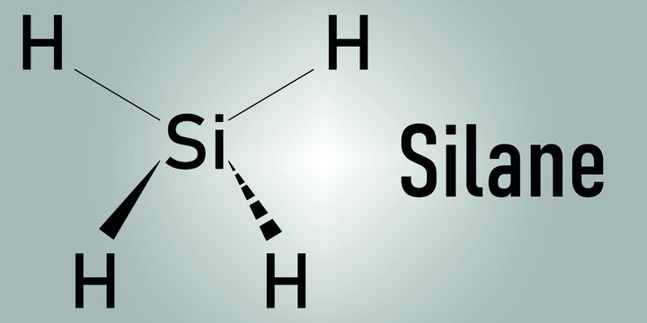 Silane (SiH4) molecule. Skeletal formula.