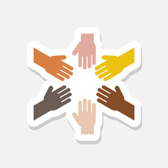 Obraz premium Social team logo sticker icon
