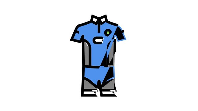 men tennis apparel animated color icon. men tennis apparel sign. isolated on white background