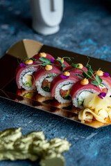 Halloween sushi rolls on the table