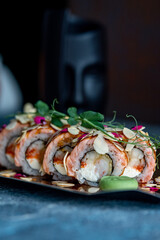 Halloween sushi rolls on the table