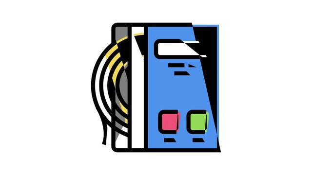 strings tennis animated color icon. strings tennis sign. isolated on white background